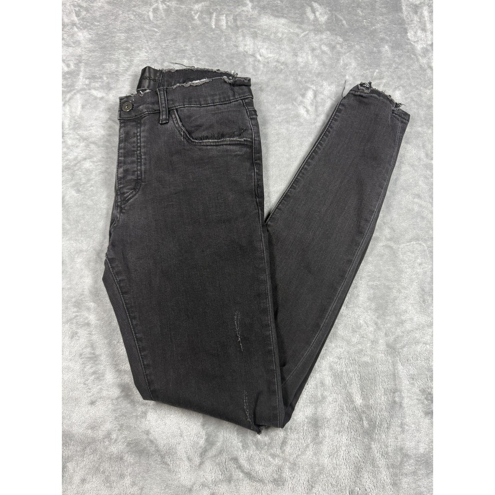 Valabasas Jeans Mens 32 Black Distressed Skinny Fit Frayed Hem Ripped Knee Pants